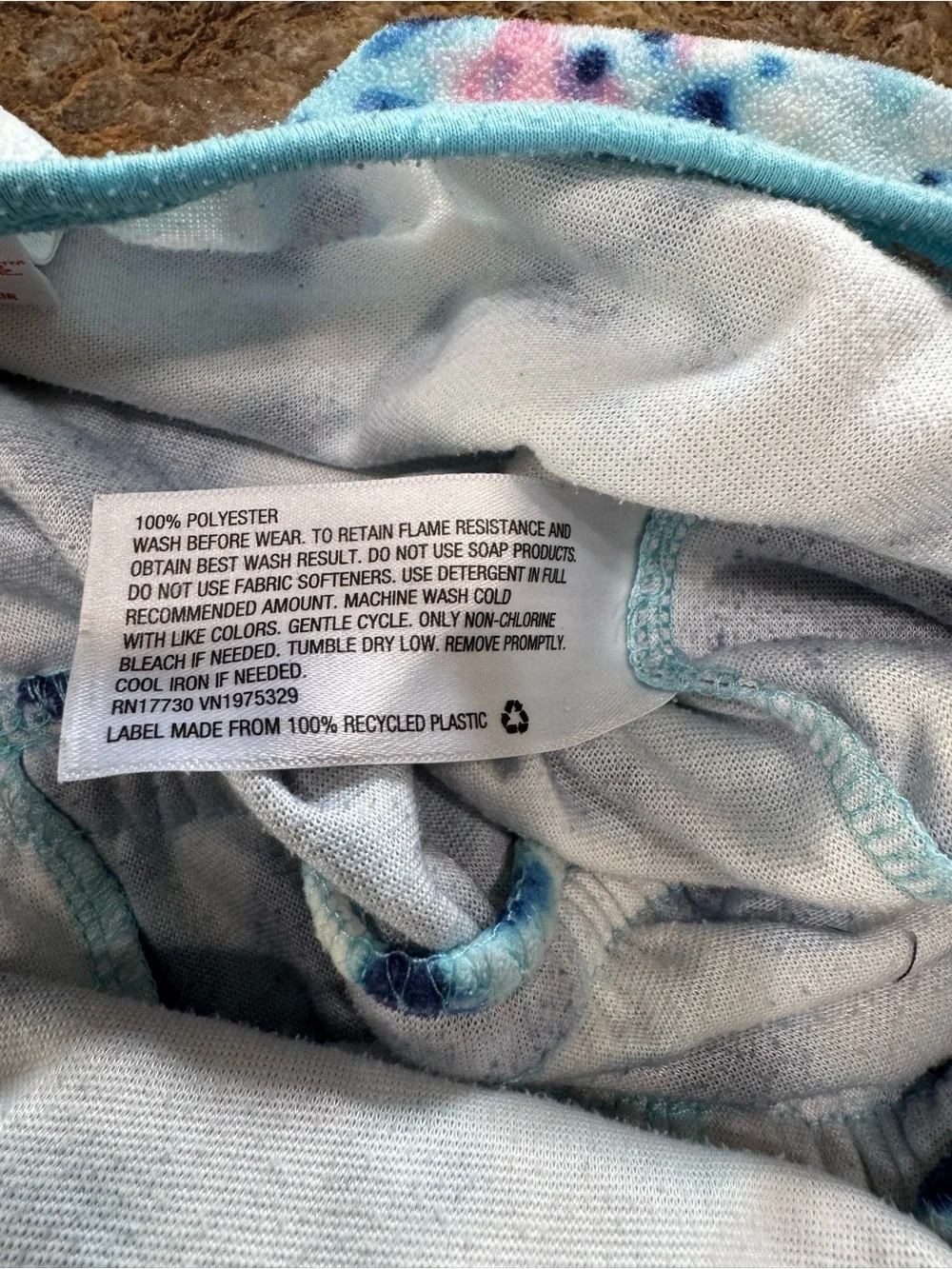 Cat & Jack Girls Romper Pajamas Size M 7/8 Blue Tie Dye Sleepwear